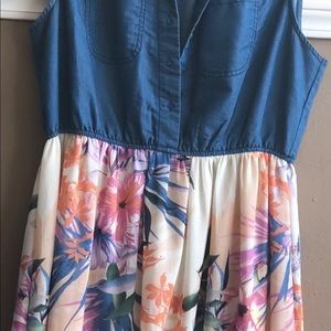 Button up one piece dress